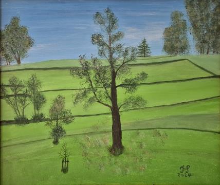 Rafolške njive in travniki (Akril-platno - 50x60) Franc Smrkolj